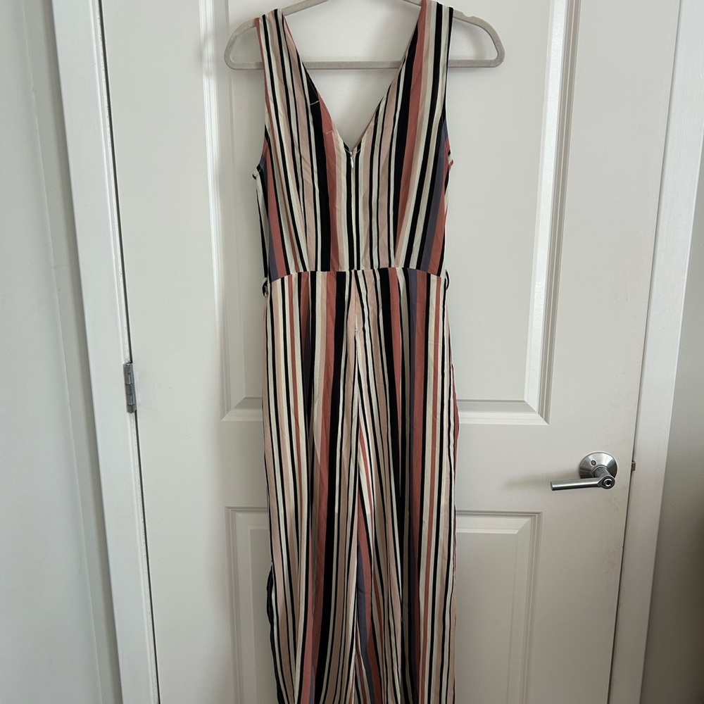 Striped Sleeveless Jumpsuit